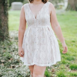Lulu’s white lace skater dress